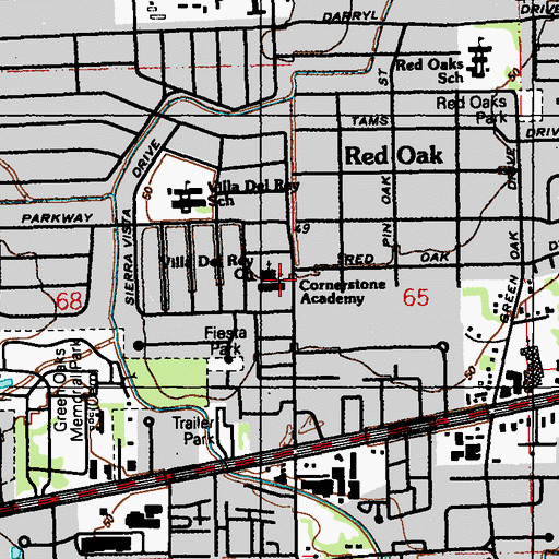 Topographic Map of Cornerstone Academy, LA