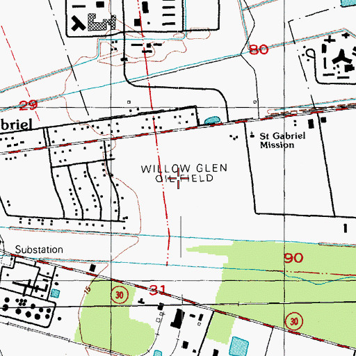 Topographic Map of Willow Glen Oil Field, LA