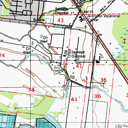 Topographic Map of Louisiana State University Agriculture Experiment Station, LA