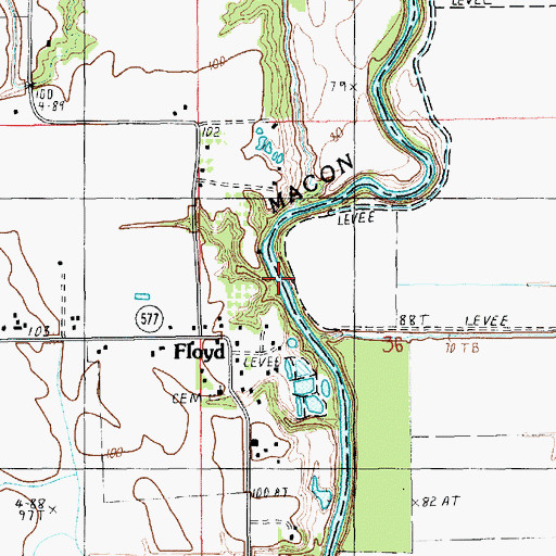 Topographic Map of Floyd Landing, LA