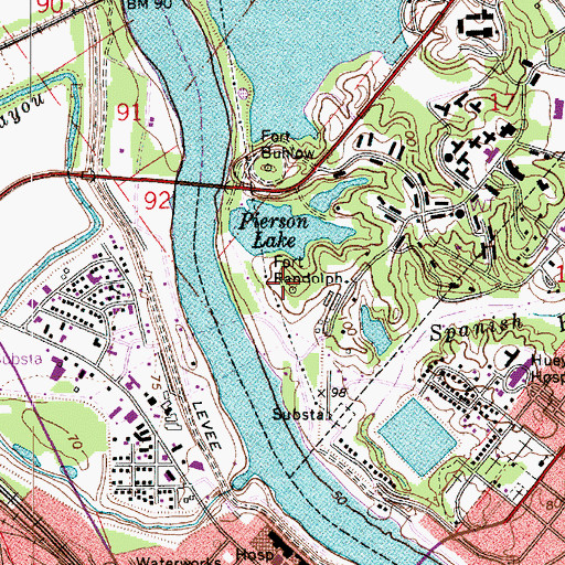 Topographic Map of Fort Randolph, LA