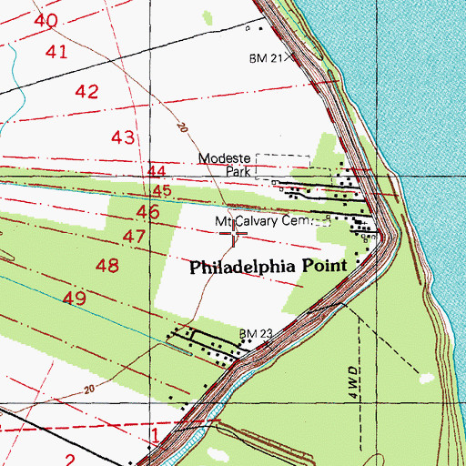 Topographic Map of Philadelphia Point, LA