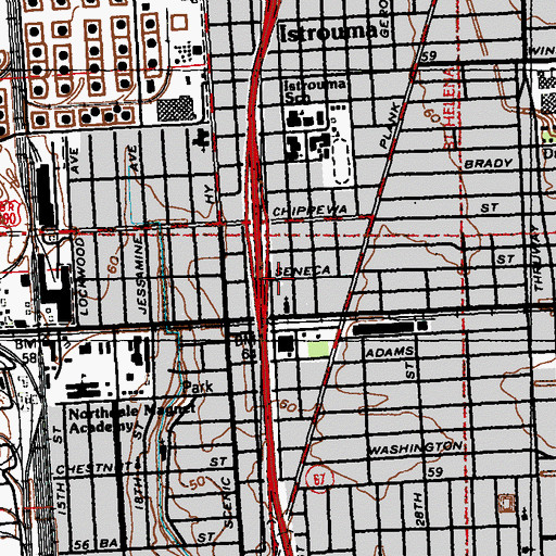 Topographic Map of Saint Anthony School (historical), LA