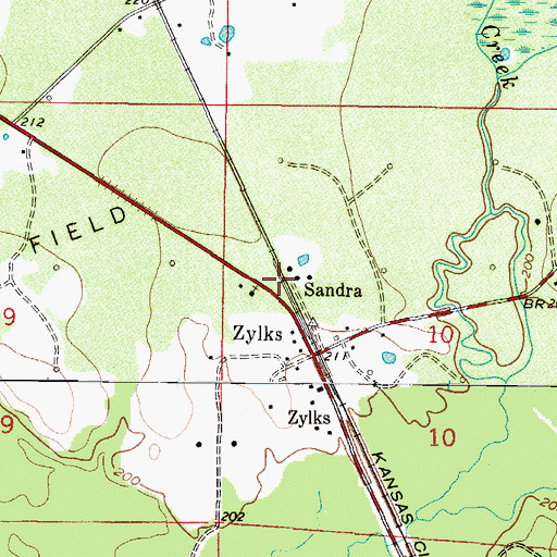 Topographic Map of Sandra, LA