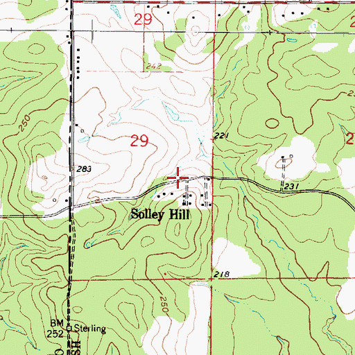 Topographic Map of Solley Hill, LA