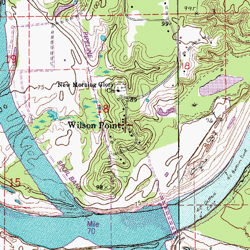 Topographic Map of Wilson Point, LA