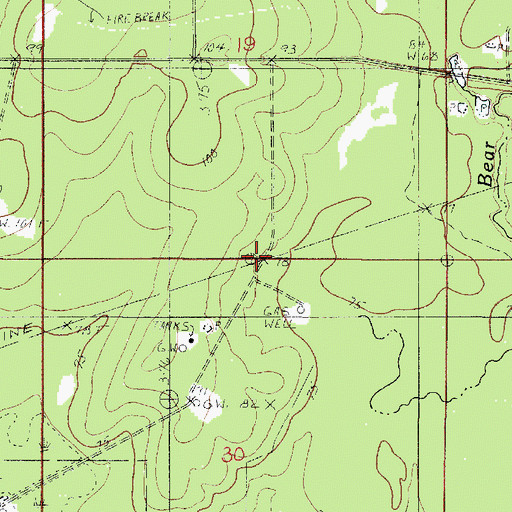 Topographic Map of South Bear Head Creek Oil Field, LA