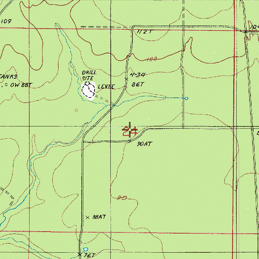 Topographic Map of West Cowpen Creek Oil Field, LA