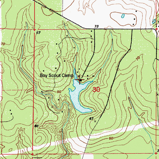 Topographic Map of Camp Edgewood, LA