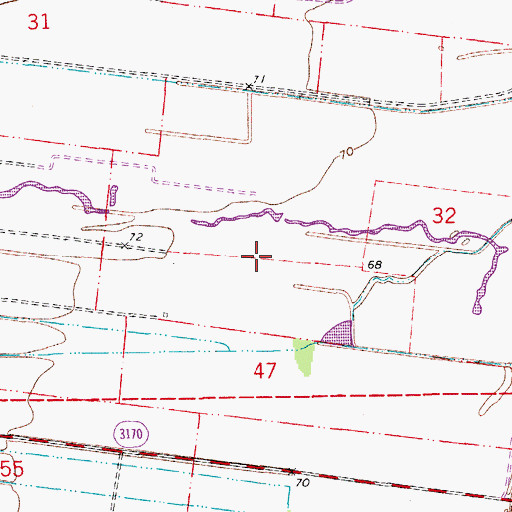 Topographic Map of Lamourie Ward Two, LA