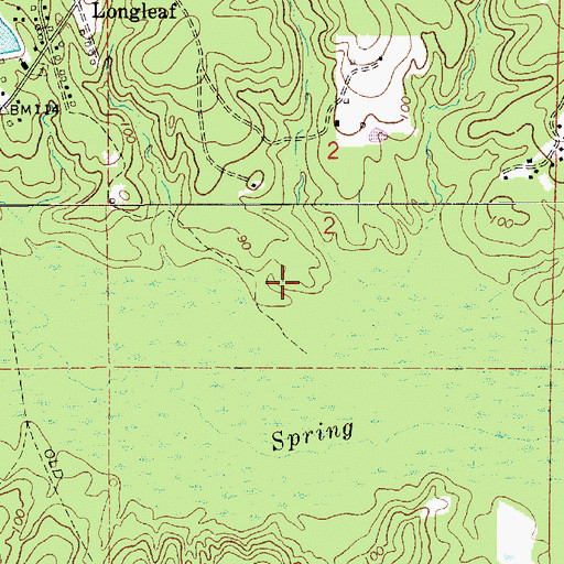 Topographic Map of Spring Hill Ward Four, LA