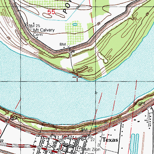 Topographic Map of Point Clair Landing, LA