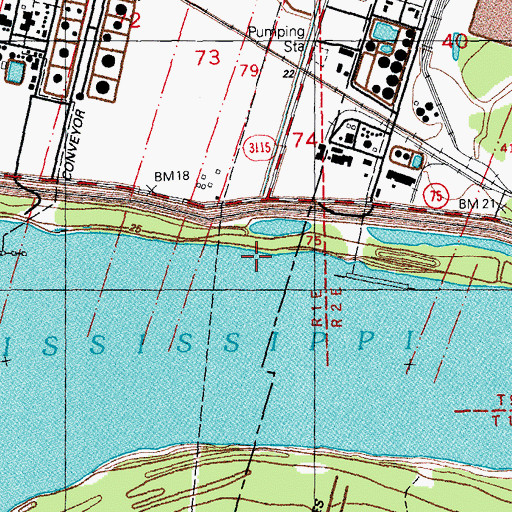 Topographic Map of Dreyfus Landing, LA