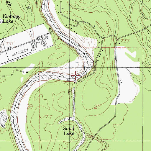 Topographic Map of Clines Ferry (historical), LA
