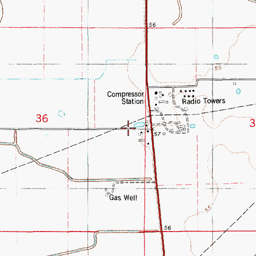 Topographic Map of East Fenris Gas Field, LA