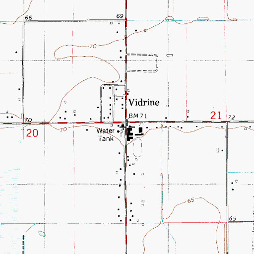 Topographic Map of Vidrine Elementary School, LA