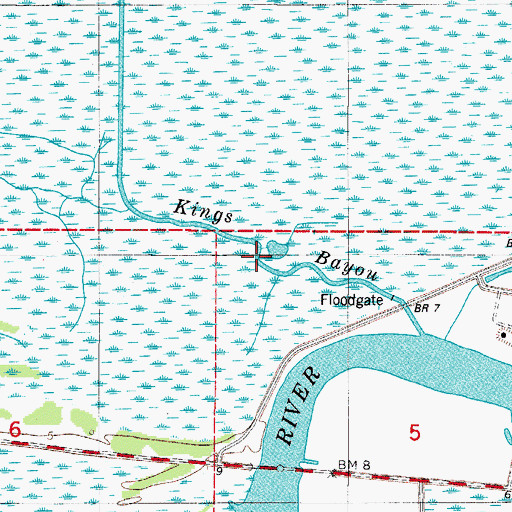 Topographic Map of Little Chenier Canal, LA