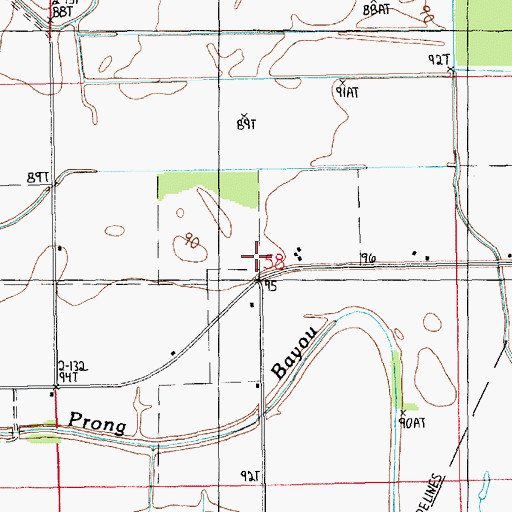 Topographic Map of Bowie Oil Field, LA