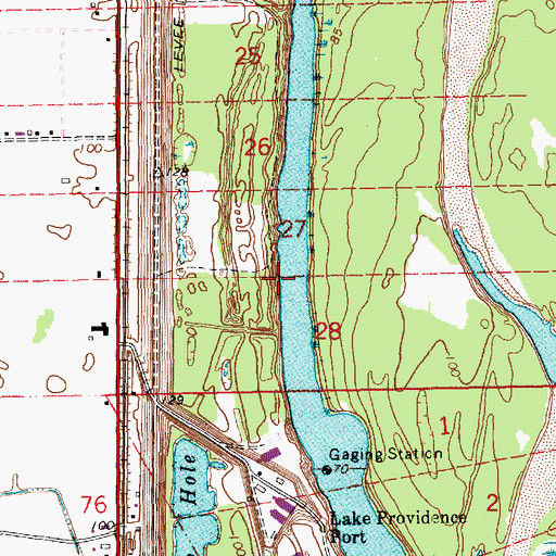 Topographic Map of Hagaman Revetment, LA