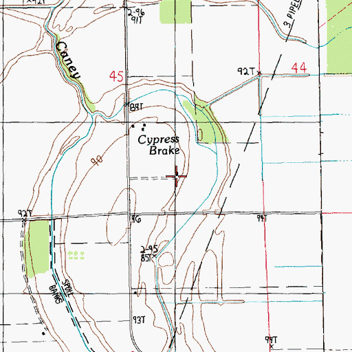 Topographic Map of Tompkins Plantation, LA