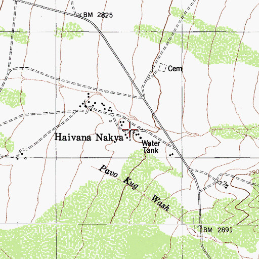 Topographic Map of Haivana Nakya, AZ