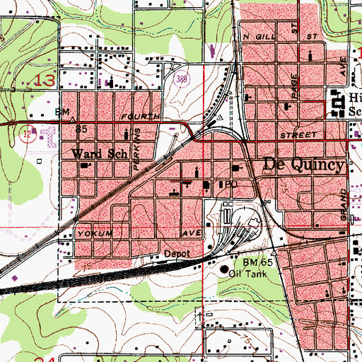 Topographic Map of All Saints Episcopal Church, LA