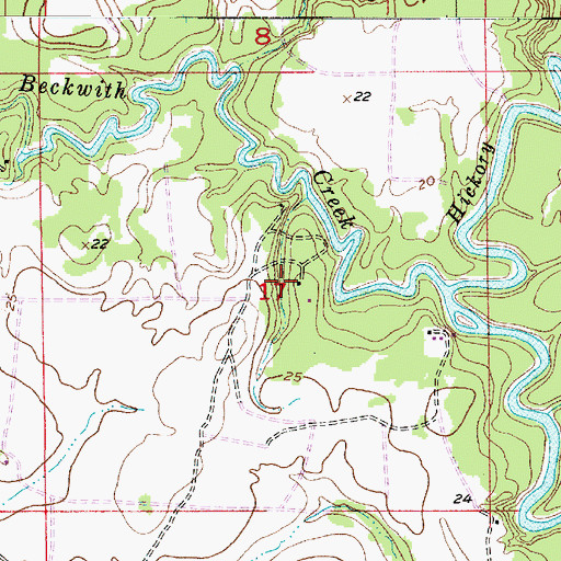 Topographic Map of Beckwith Oil and Gas Field, LA