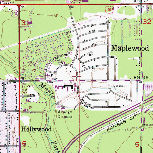 Topographic Map of Center Circle Recreation Center, LA
