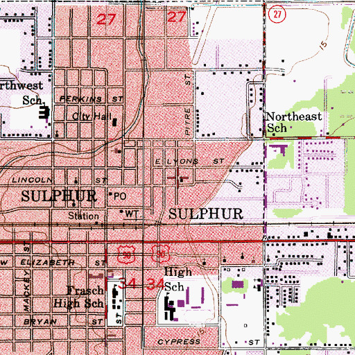 Topographic Map of Church of the Nazarene, LA