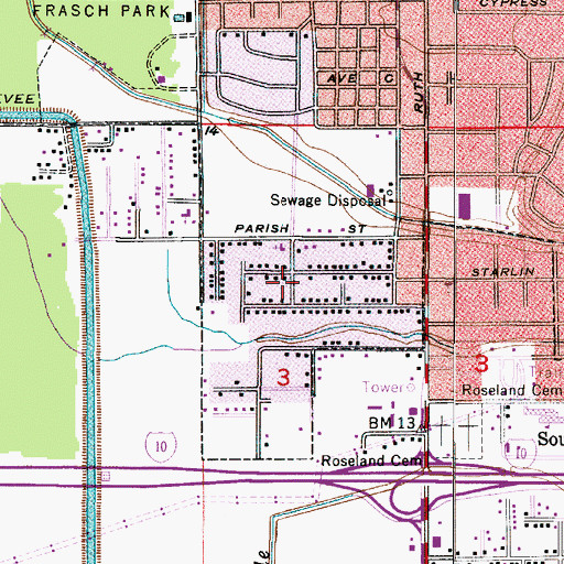 Topographic Map of First Pentecostal Church, LA