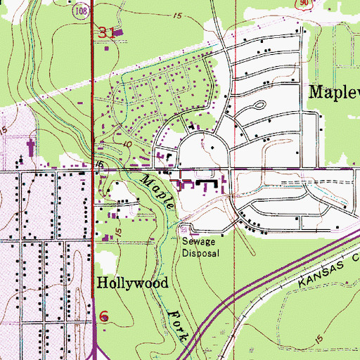 Topographic Map of Maplewood Elementary School, LA