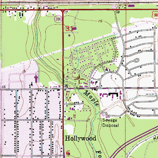 Topographic Map of Maplewood Church of Christ, LA