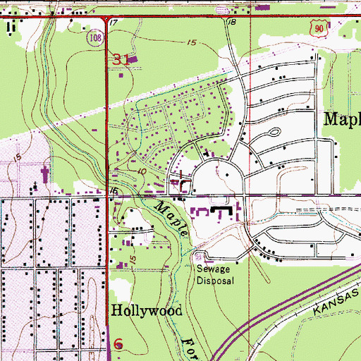 Topographic Map of Maplewood United Methodist Church, LA