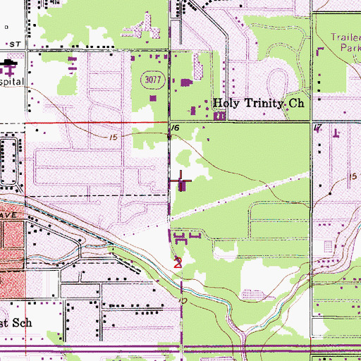 Topographic Map of Plaza Shopping Center, LA