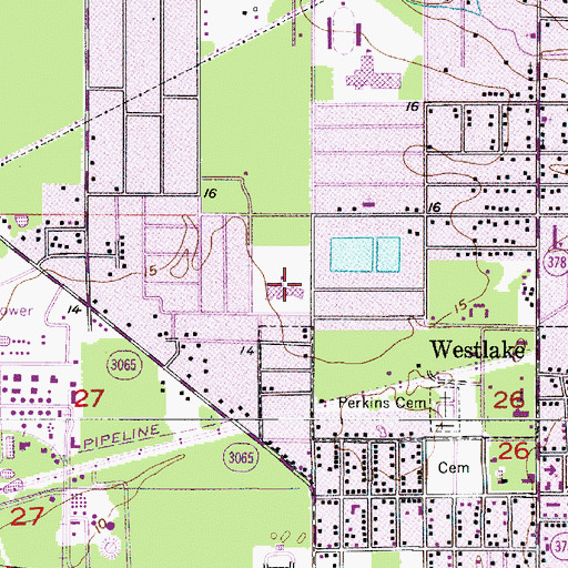 Topographic Map of Western Heights Elementary School, LA
