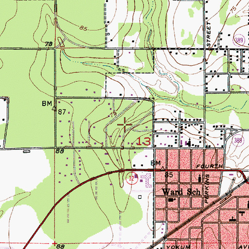 Topographic Map of Western Pines, LA