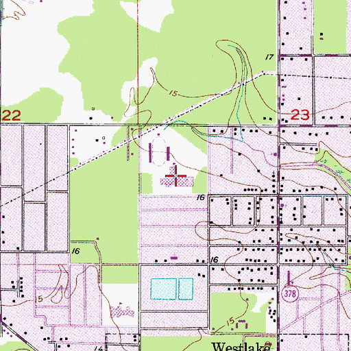 Topographic Map of Westlake High School, LA