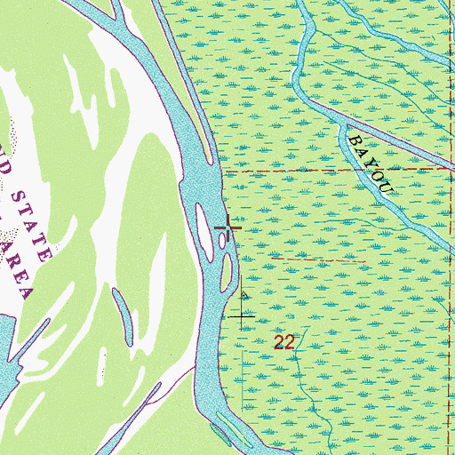 Topographic Map of Blue Point Cove, LA