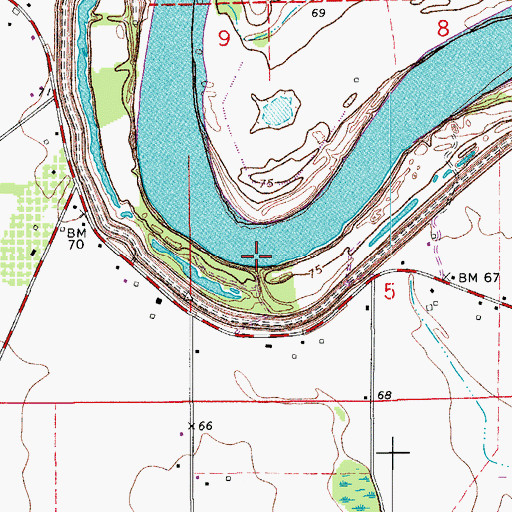 Topographic Map of Beaver Dam Landing, LA
