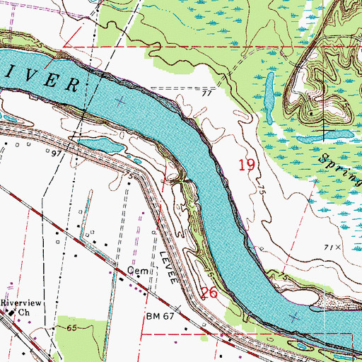 Topographic Map of D A Smith Landing, LA