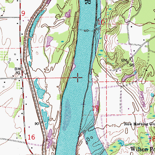 Topographic Map of Harris Ferry (historical), LA