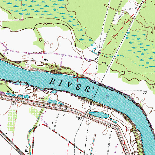Topographic Map of Rodgers Landing, LA