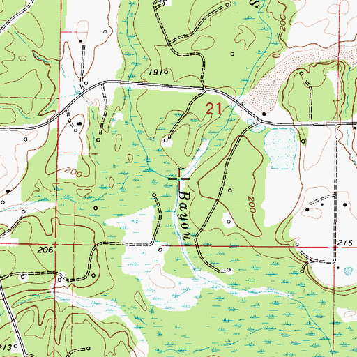 Topographic Map of State Line Creek, LA