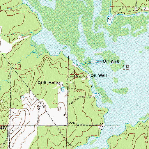 Topographic Map of Caddo Pine Island Oil Field, LA