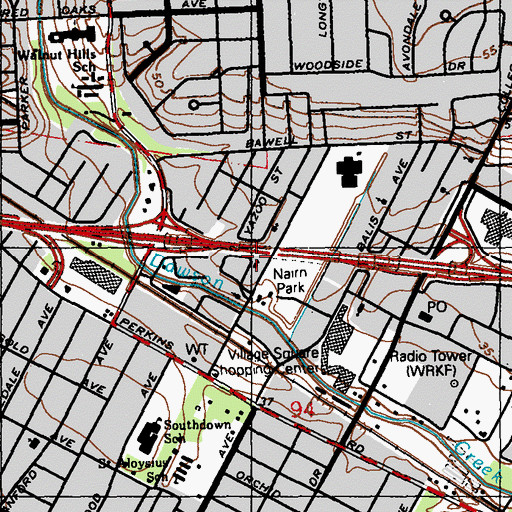Topographic Map of Christ Land Baptist Church, LA