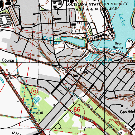 Topographic Map of Louisiana State University Agricultural Center, LA
