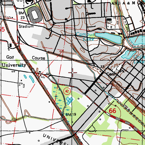 Topographic Map of Louisiana Transportation Research Center, LA