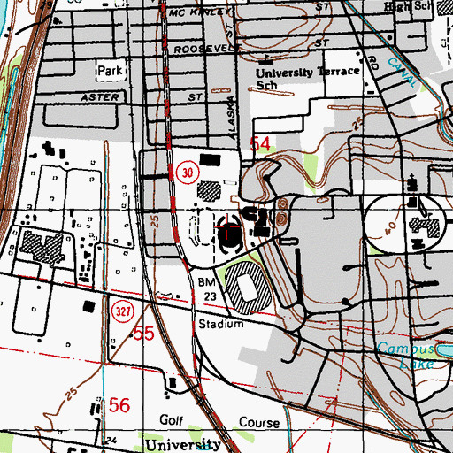 Topographic Map of Maravich Assembly Center, LA