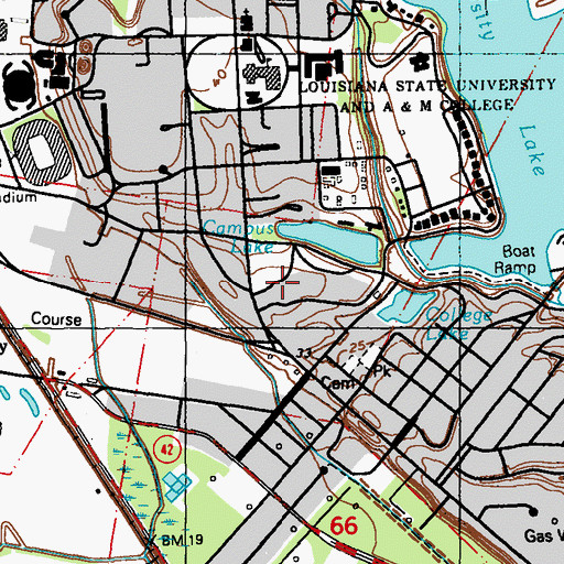 Topographic Map of Parker Coliseum, LA