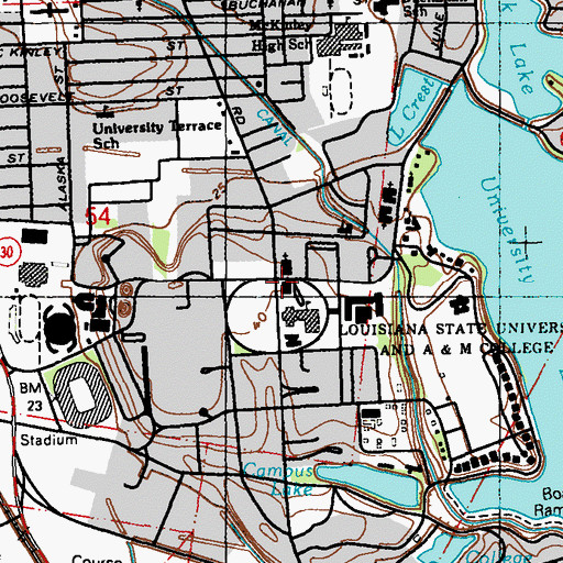 Topographic Map of Saint Albans Episcopal Church, LA